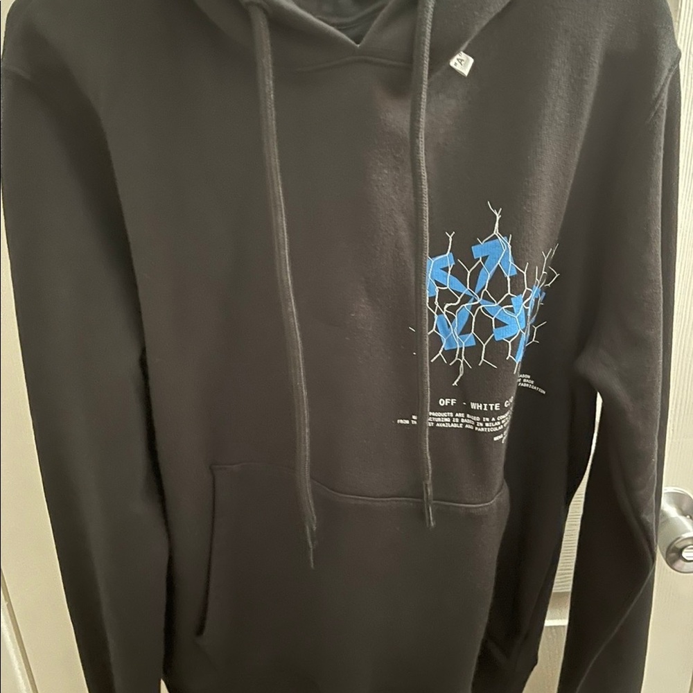 OFF WHITE FENCE HOODIE BLACK